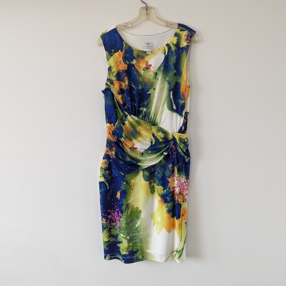 Suzi Chin for Maggy Boutique Colorful Abstract Print Dress, Size 10